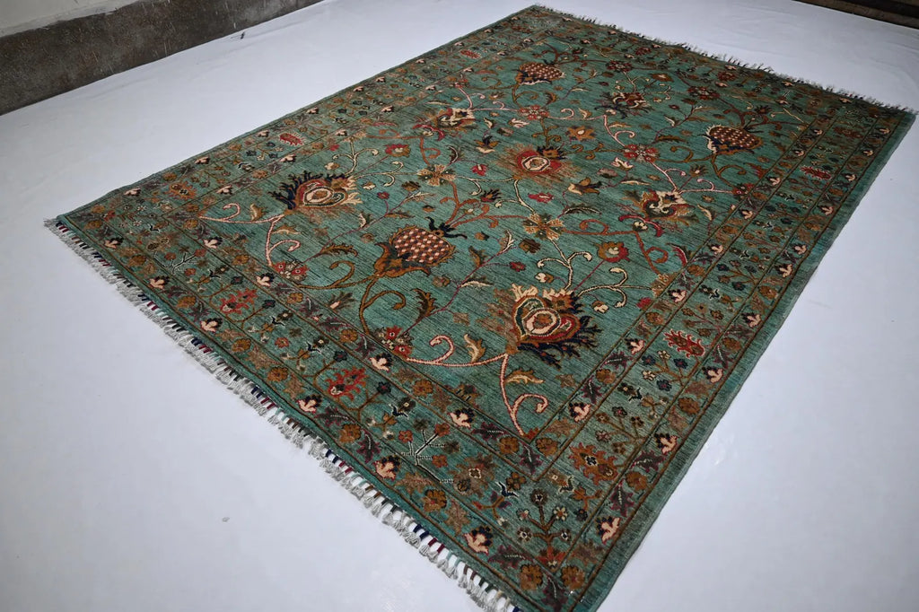 Turquoise Garden  5’7” × 7’8”