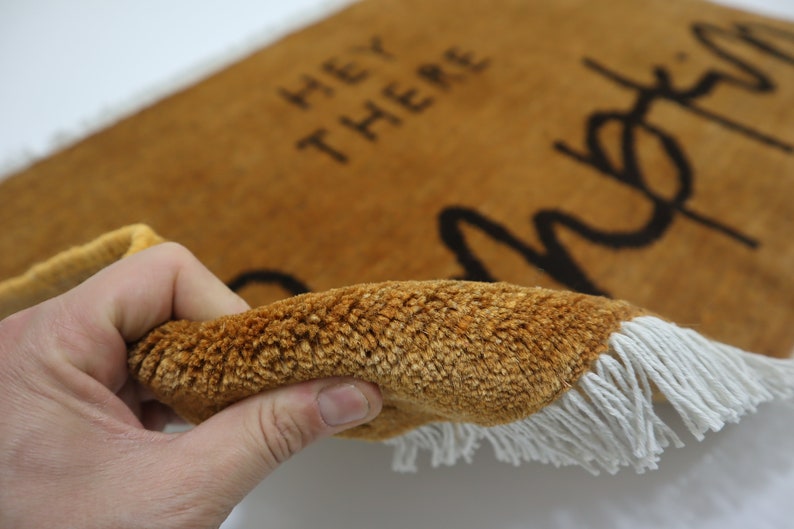 Hey There Pumpkin Hand-Knotted Afghan Wool Doormat - 2x3 ft Oriental Entryway Rug