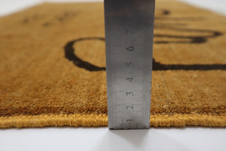 Hey There Pumpkin Hand-Knotted Afghan Wool Doormat - 2x3 ft Oriental Entryway Rug