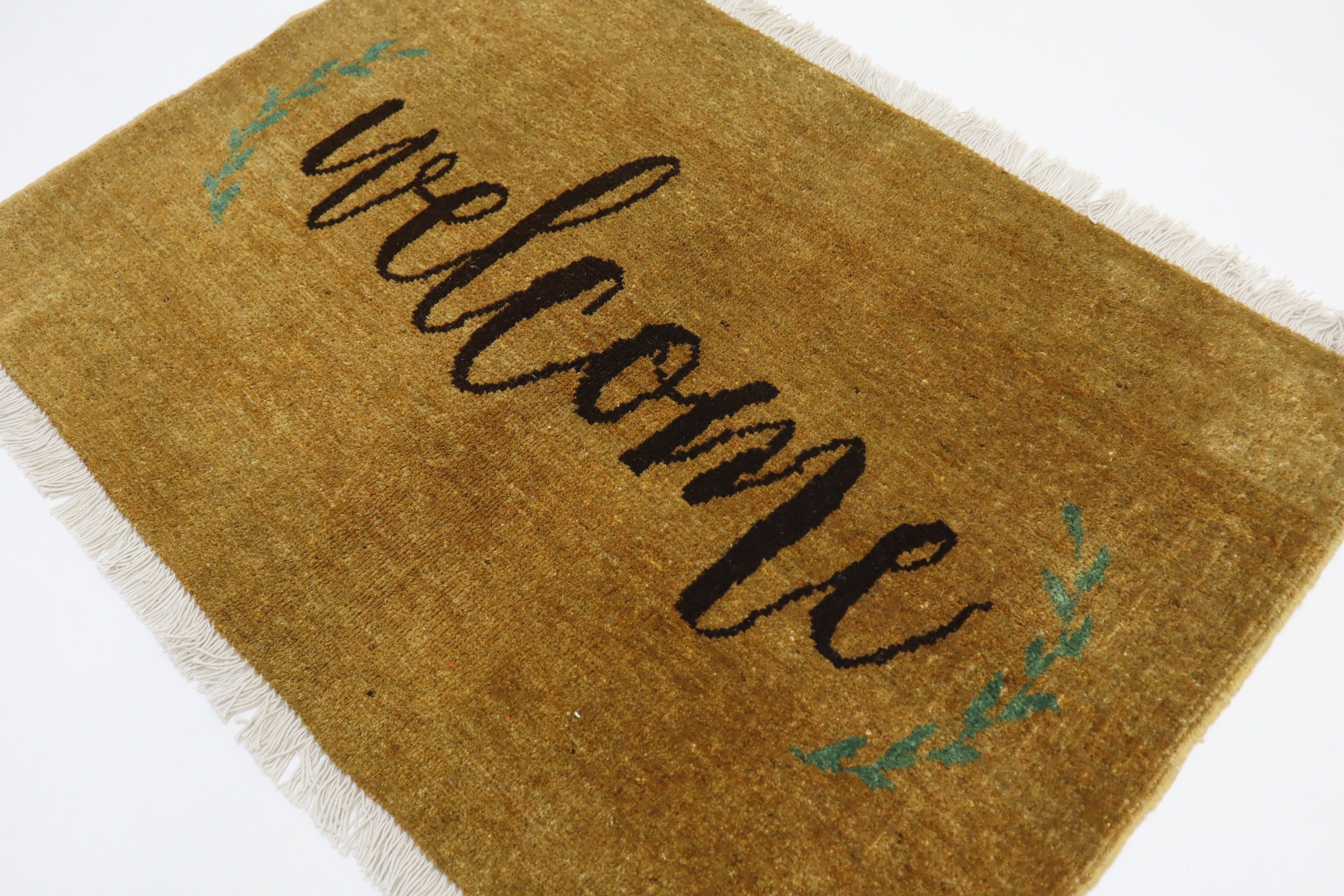 Handmade Afghan Wool Welcome Doormat Rug - 2x3 Feet Entryway Accent Mat