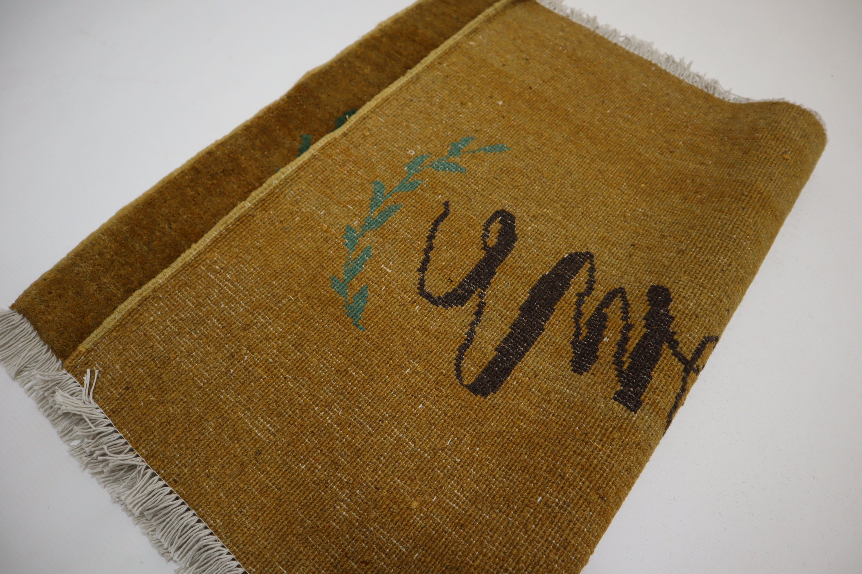 Handmade Afghan Wool Welcome Doormat Rug - 2x3 Feet Entryway Accent Mat