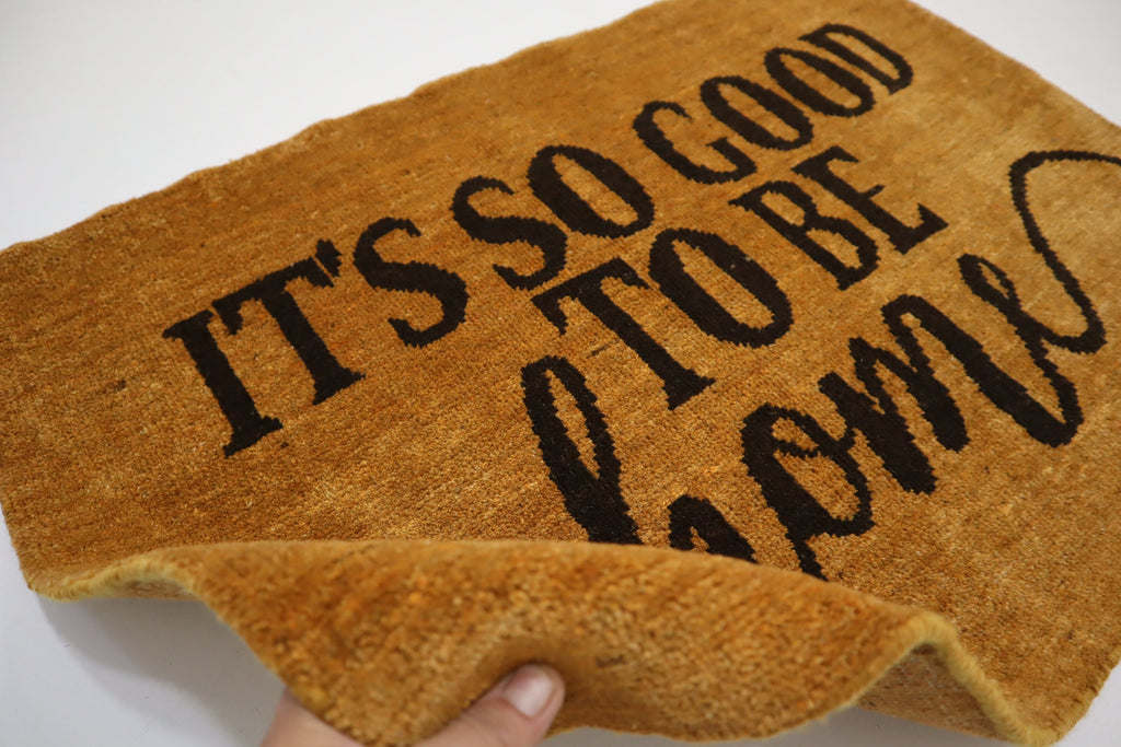 Handmade Afghan Wool Doormat Rug, 2x3 Feet, Natural Dyes, Artisan Crafted