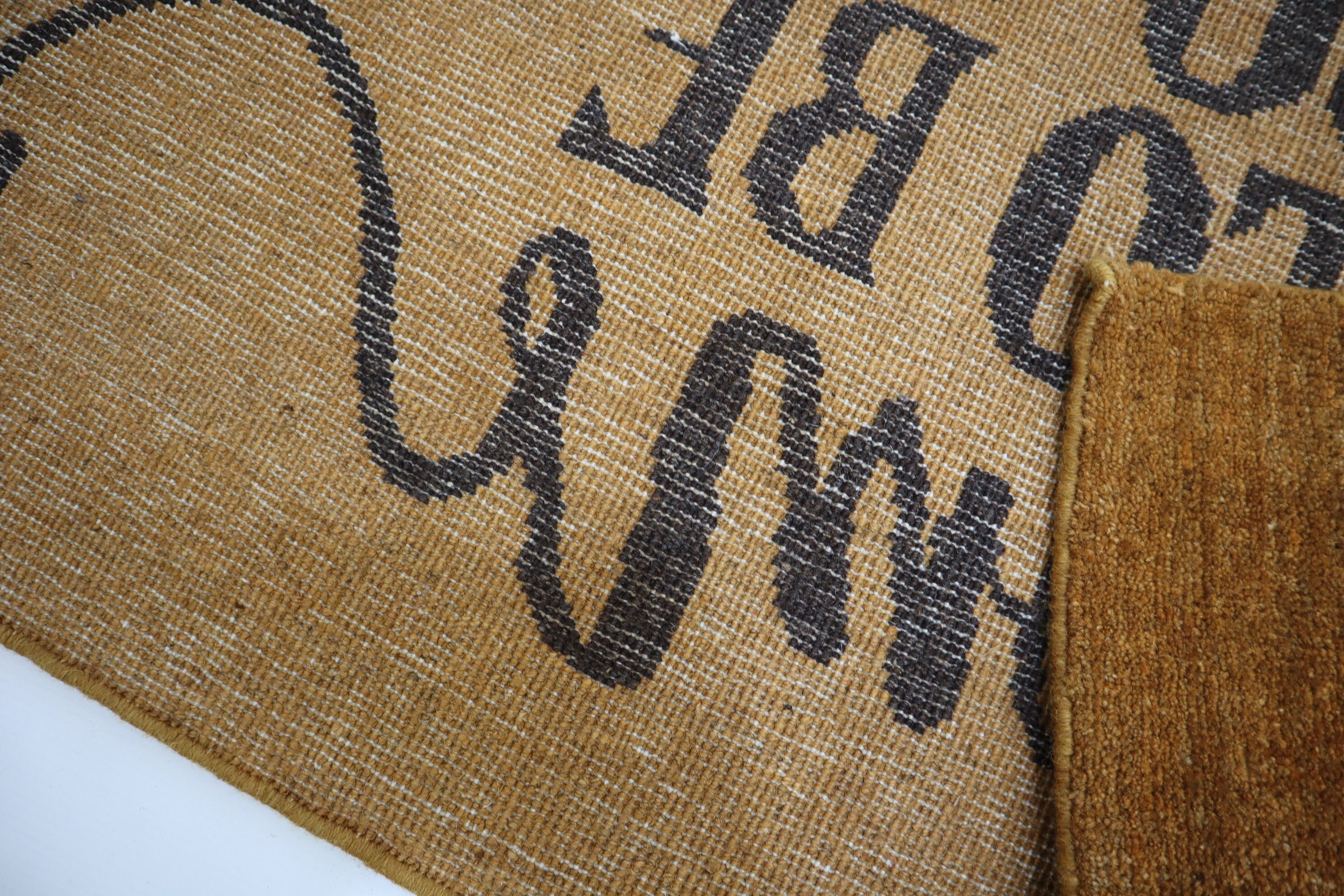 Handmade Afghan Wool Doormat Rug, 2x3 Feet, Natural Dyes, Artisan Crafted