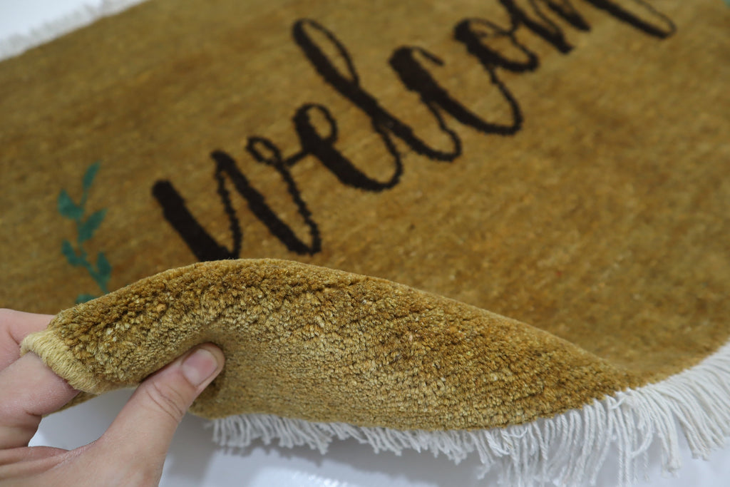 Handmade Afghan Wool Welcome Doormat Rug - 2x3 Feet Entryway Accent Mat