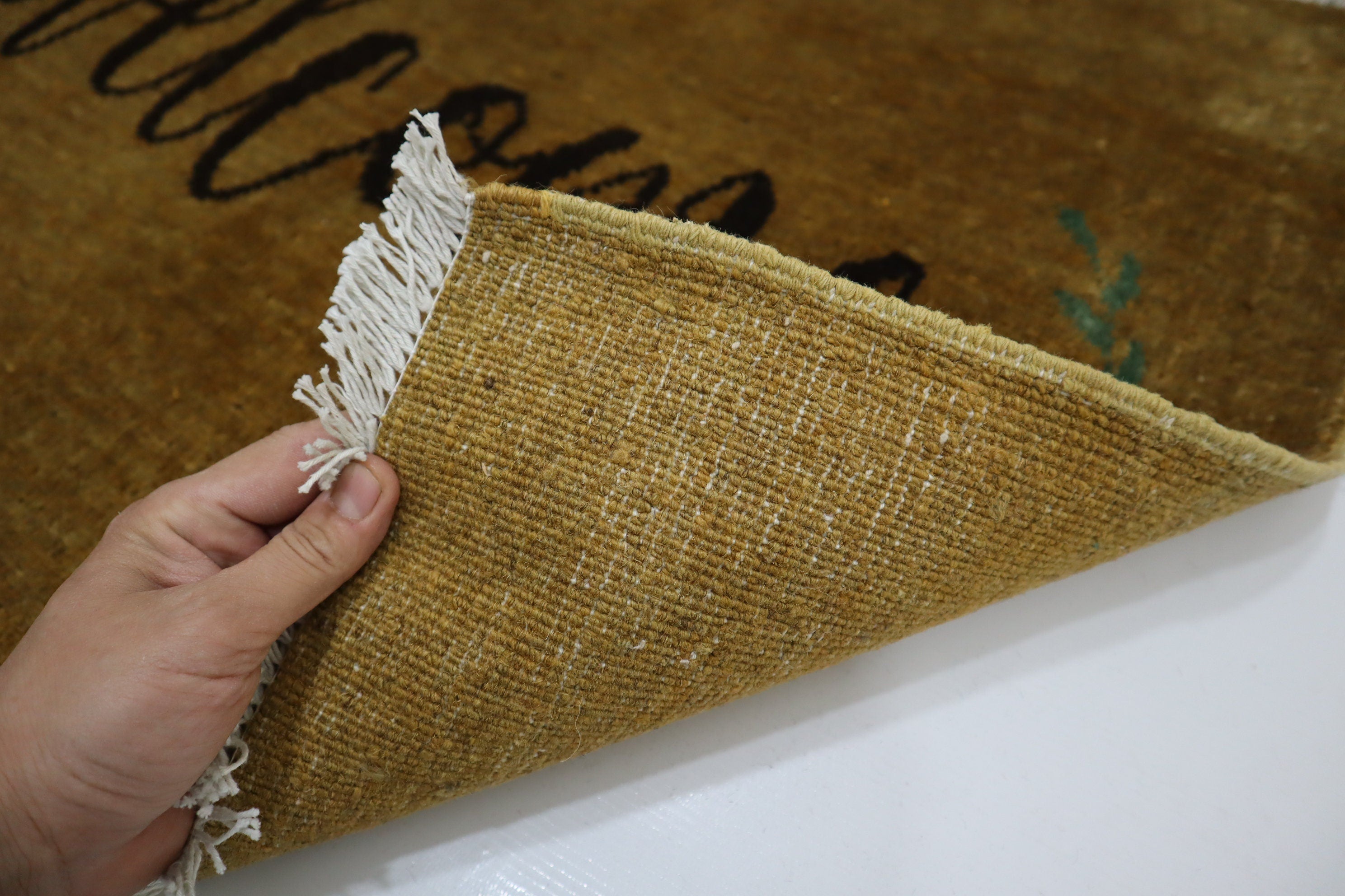 Handmade Afghan Wool Welcome Doormat Rug - 2x3 Feet Entryway Accent Mat