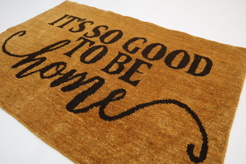 Handmade Afghan Wool Doormat Rug, 2x3 Feet, Natural Dyes, Artisan Crafted