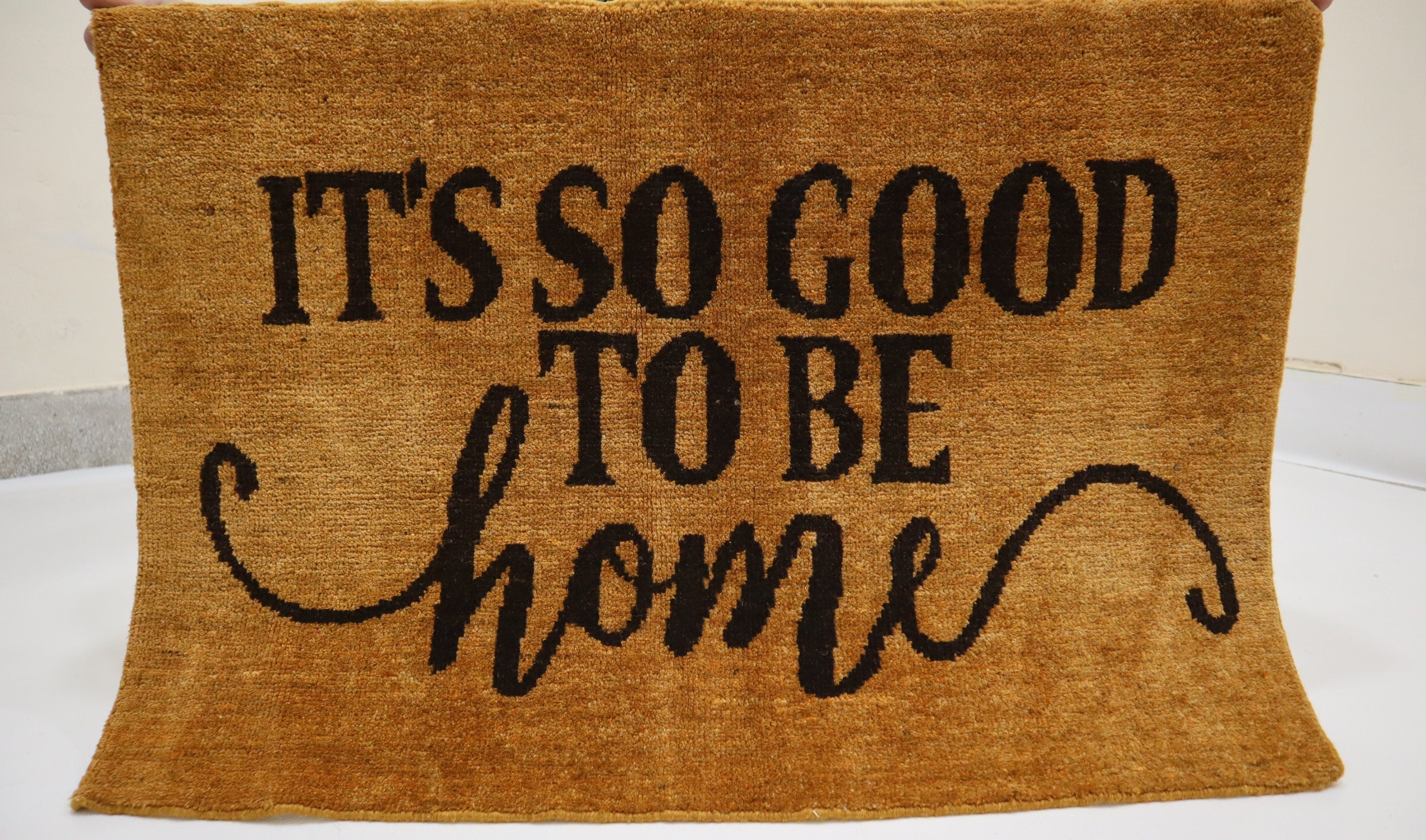 Handmade Afghan Wool Doormat Rug, 2x3 Feet, Natural Dyes, Artisan Crafted