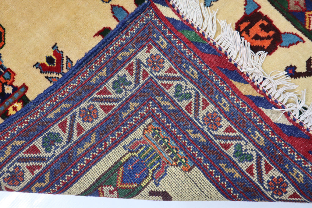 Handmade Wool Afghan Prayer Rug, 2'9x4'4 ft, High Pile Oriental Turkmen Design