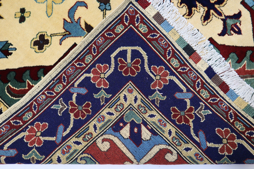 Heriz Wool Area Rug 5'6"x8'1", Handmade Geometric Turkish Afghan Design