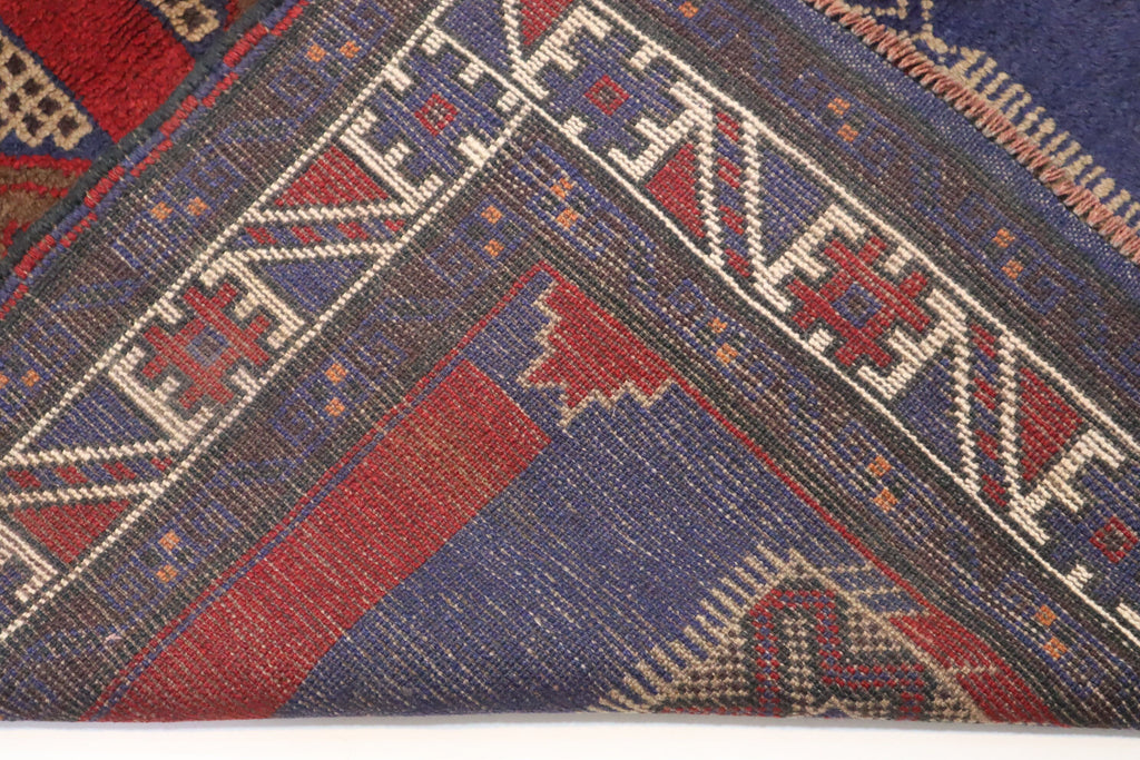 Authentic Large Antique 4'4x6'6 ft Afghan Handmade Wool Prayer Rug