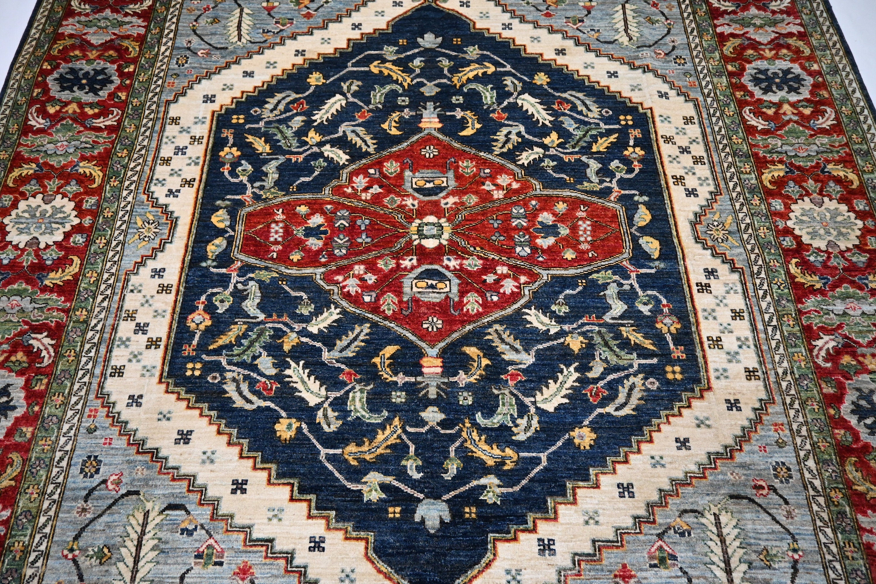 Luxurious 8x10 Afghan Turkish Heriz Wool Oriental Area Rug, Rich Colors