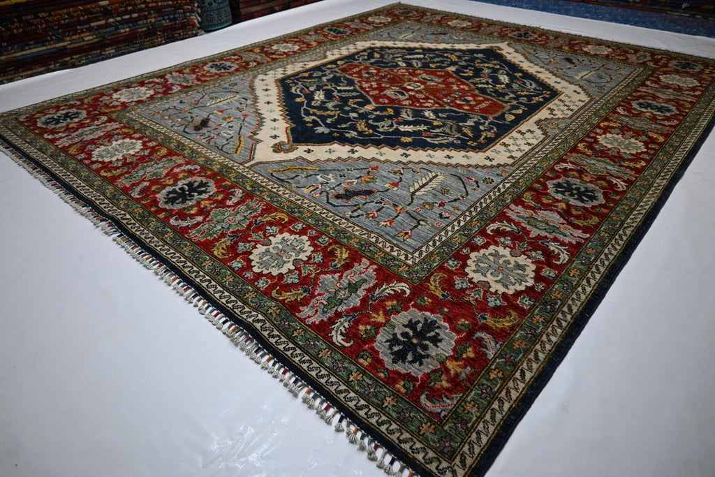Luxurious 8x10 Afghan Turkish Heriz Wool Oriental Area Rug, Rich Colors