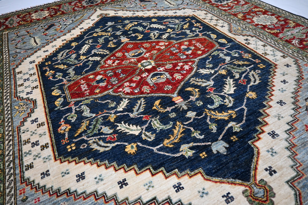 Luxurious 8x10 Afghan Turkish Heriz Wool Oriental Area Rug, Rich Colors