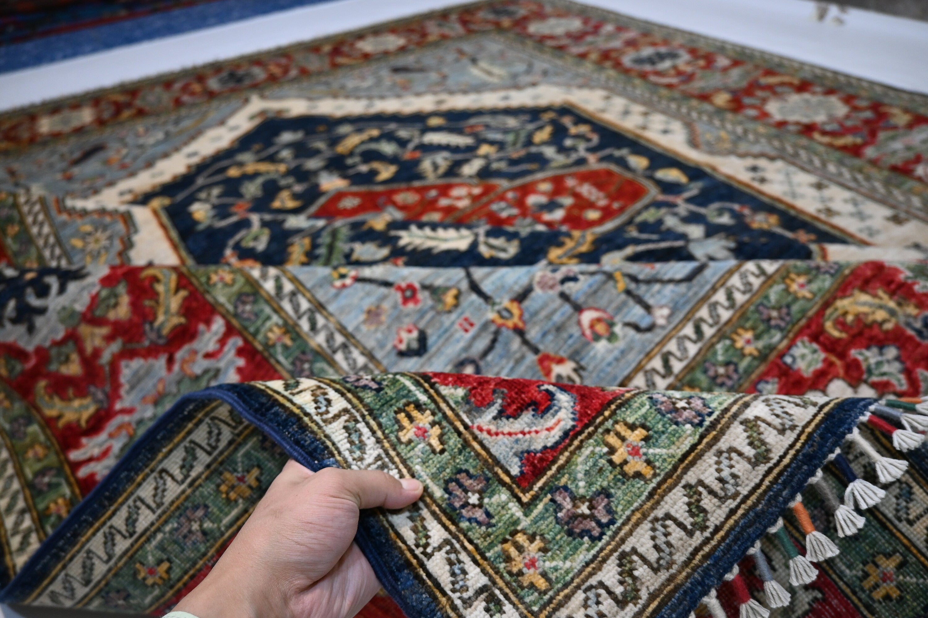 Luxurious 8x10 Afghan Turkish Heriz Wool Oriental Area Rug, Rich Colors