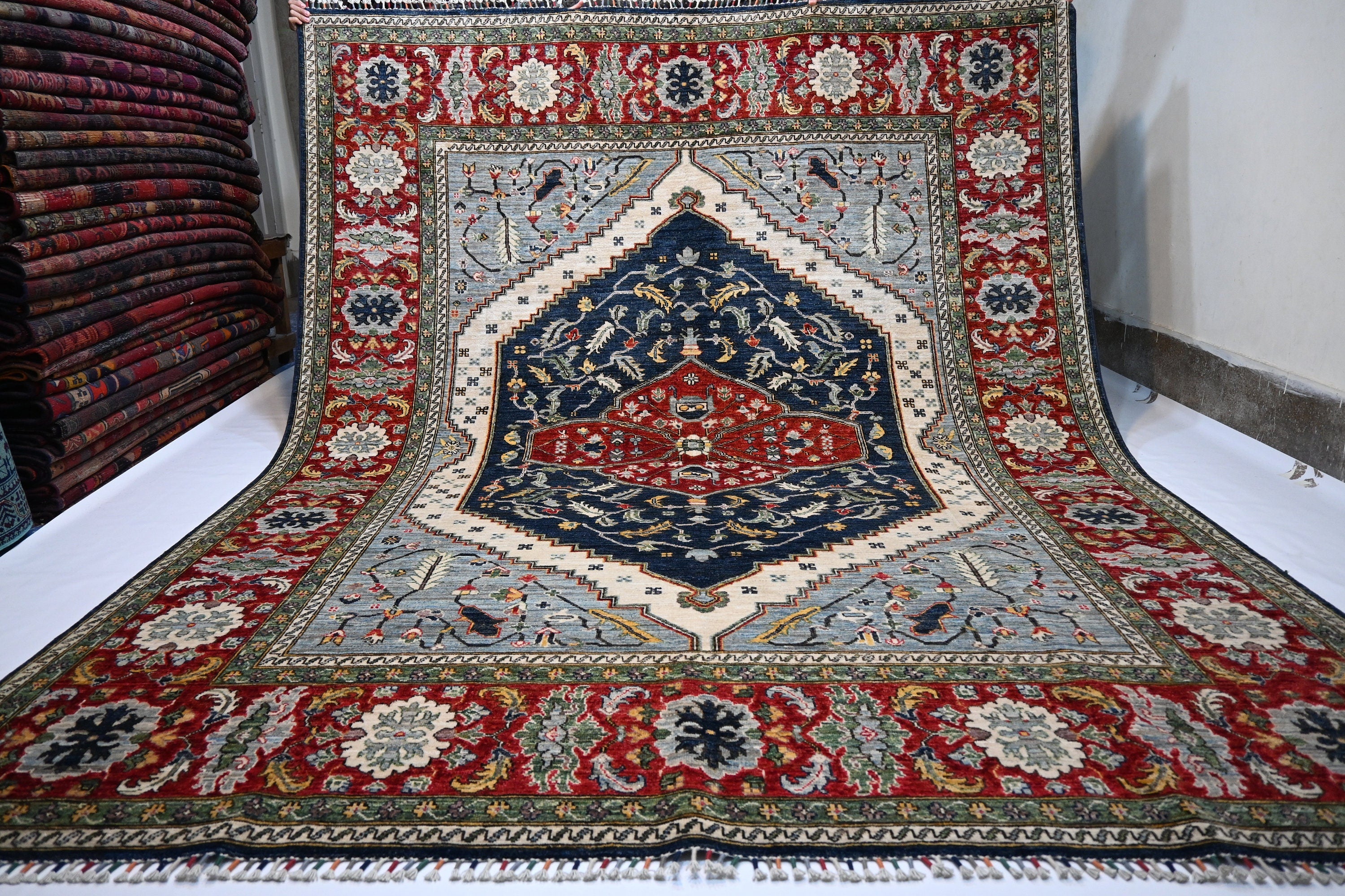 Luxurious 8x10 Afghan Turkish Heriz Wool Oriental Area Rug, Rich Colors