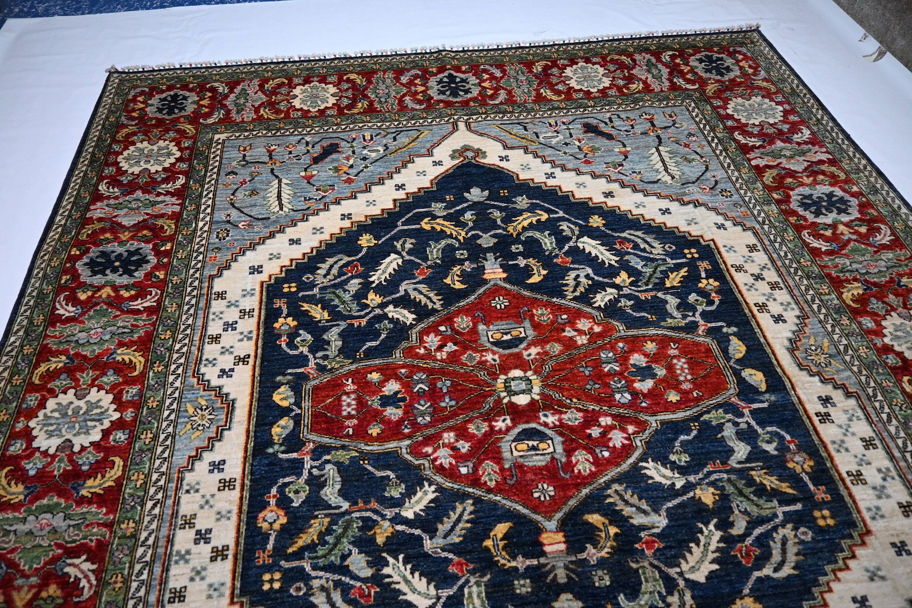 Luxurious 8x10 Afghan Turkish Heriz Wool Oriental Area Rug, Rich Colors