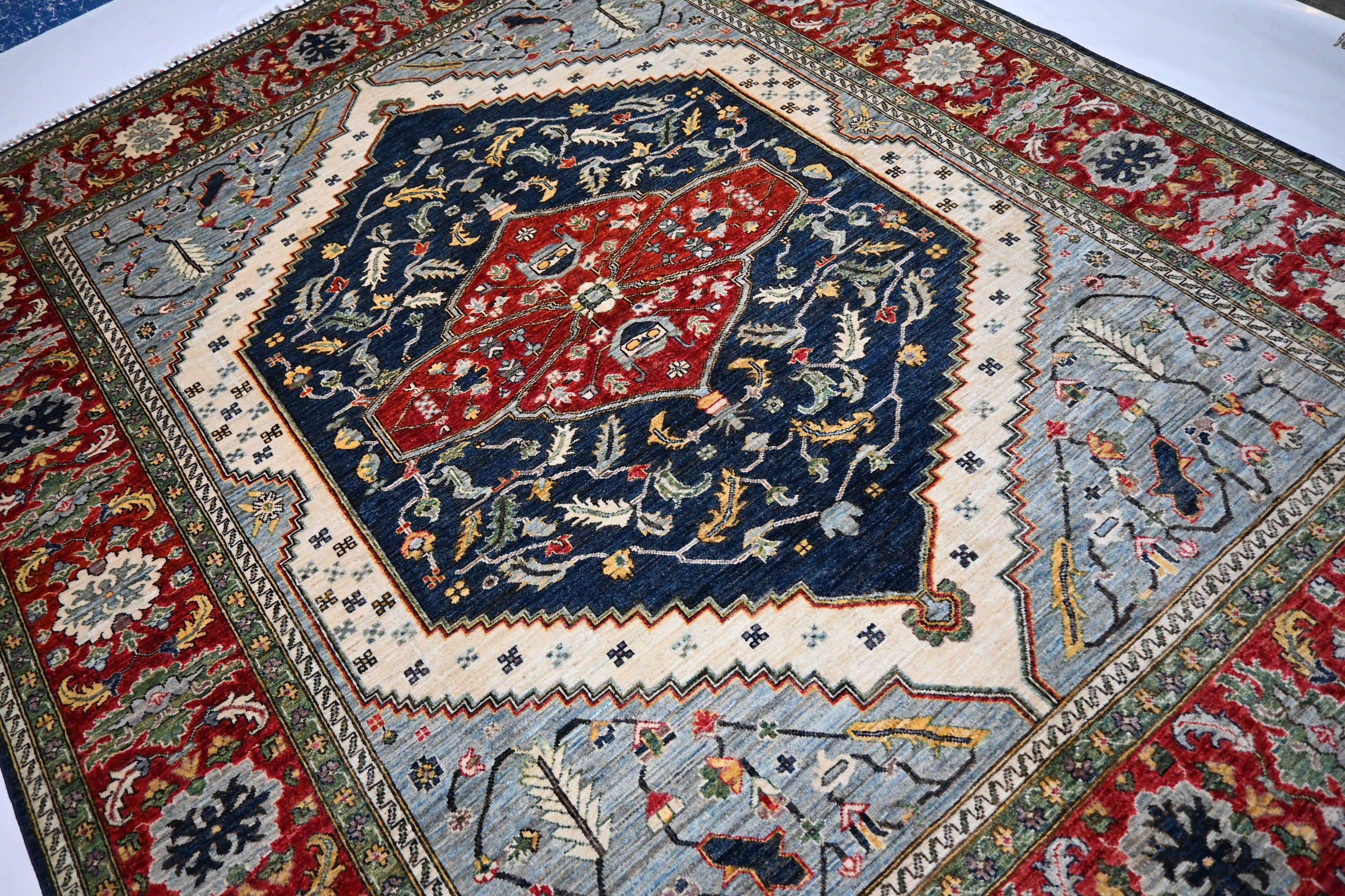 Luxurious 8x10 Afghan Turkish Heriz Wool Oriental Area Rug, Rich Colors