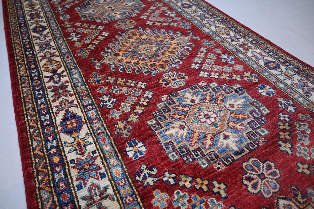 Authentic Afghan Handmade Wool Runner Rug - Tribal Turkmen Kazak Design