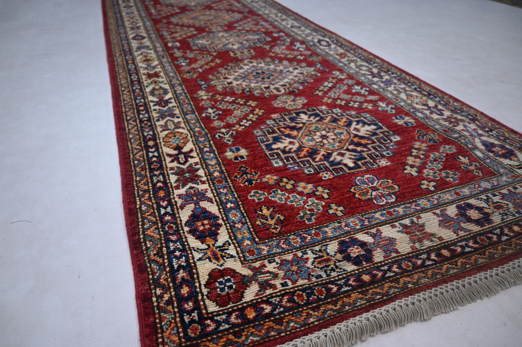 Authentic Afghan Handmade Wool Runner Rug - Tribal Turkmen Kazak Design