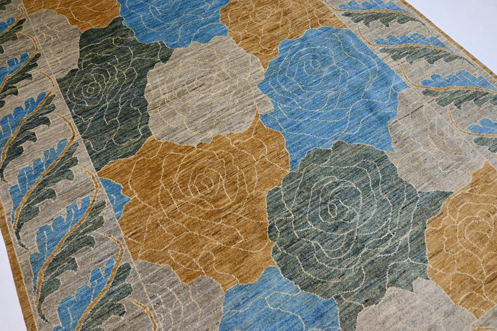 Authentic Hand-Knotted Afghan Gabbeh Wool Rug, Natural Dyes, 6x9 Feet, Modern