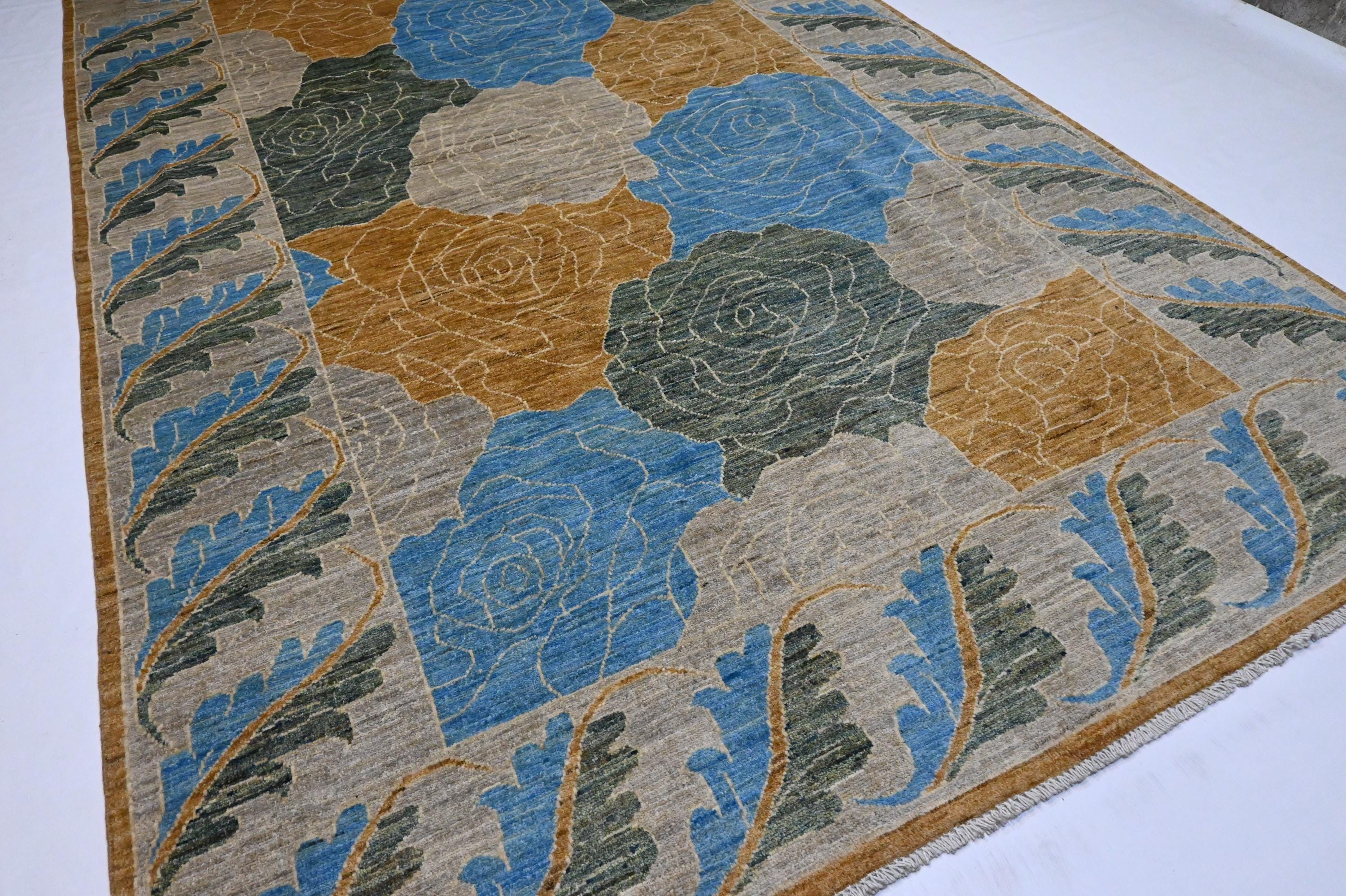 Authentic Hand-Knotted Afghan Gabbeh Wool Rug, Natural Dyes, 6x9 Feet, Modern