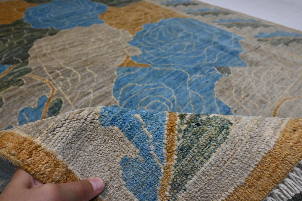 Authentic Hand-Knotted Afghan Gabbeh Wool Rug, Natural Dyes, 6x9 Feet, Modern