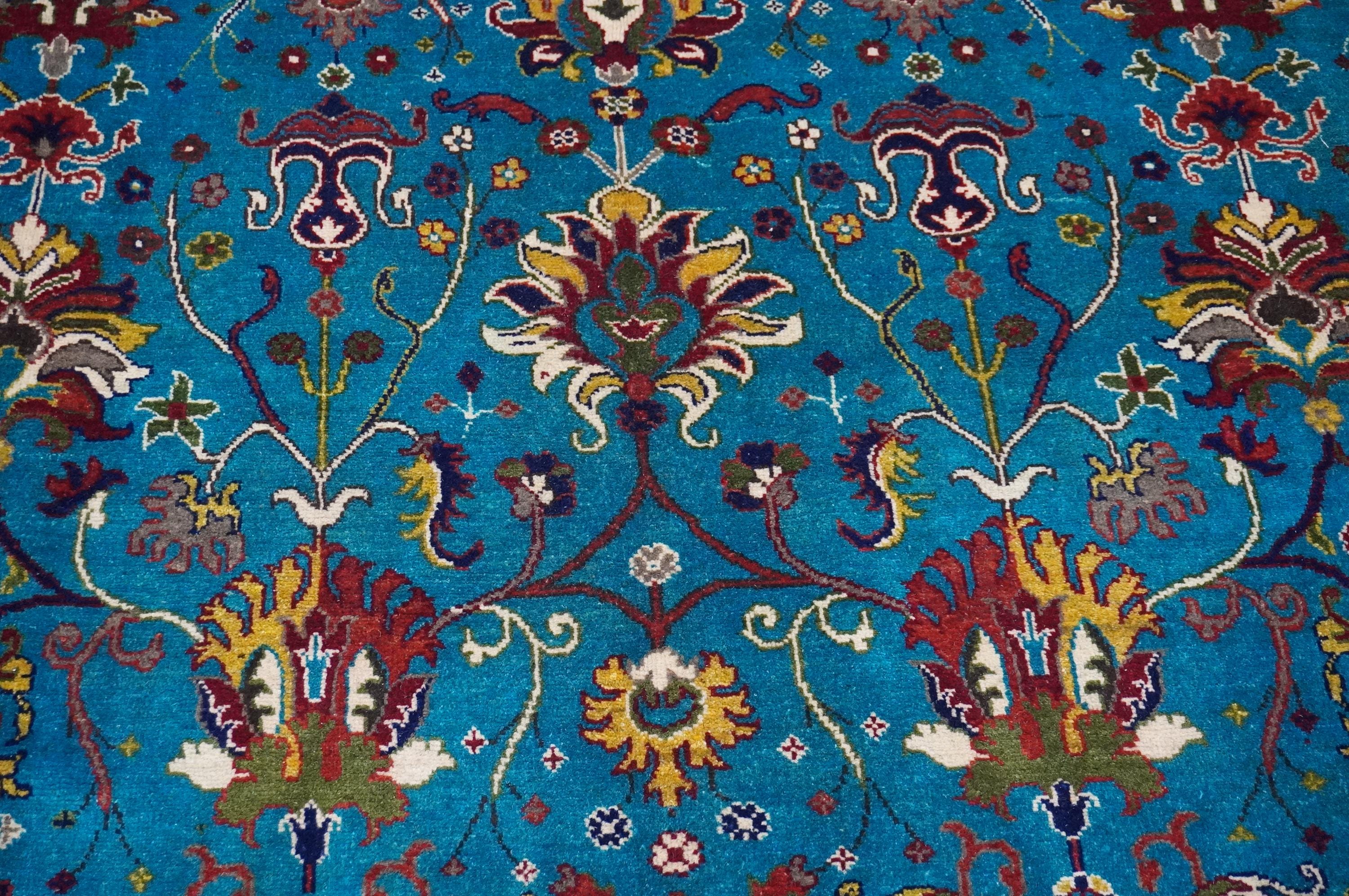 Luxurious 8x10 Turquoise Turkmen Bijdar Sultani Handmade Wool Afghan Oriental Area Rug