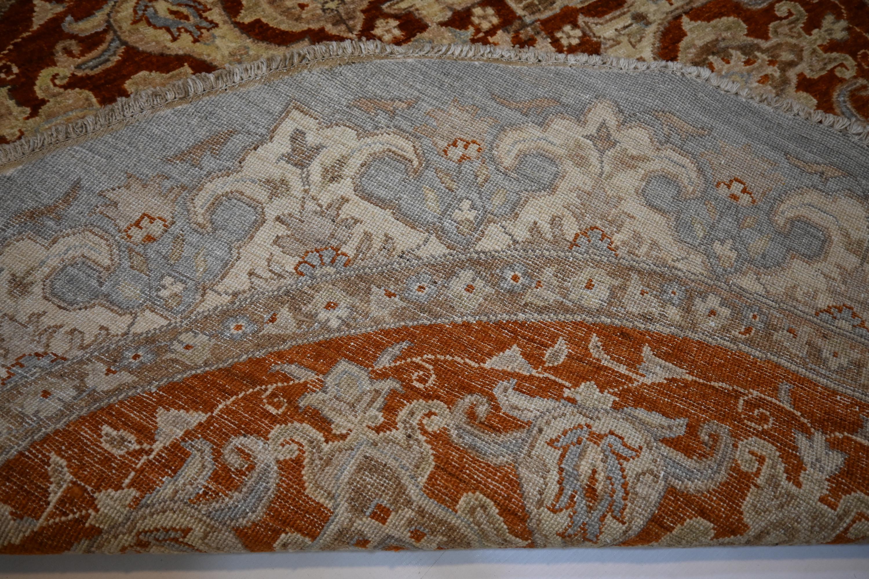 Luxurious Hand-Knotted Afghan Wool Rug: Red Gray Turkmen Zeigler Geometric Pattern