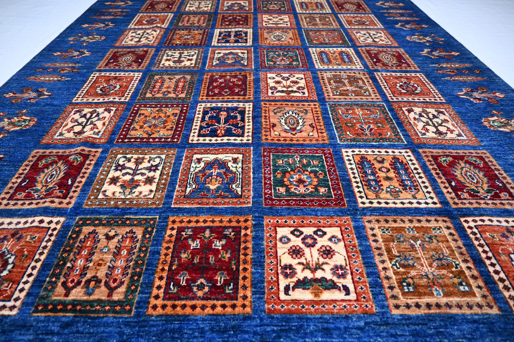 Handmade Afghan Wool Rug: 5'8"x7'8" Turkish Bijdar Tribal Geometric Area