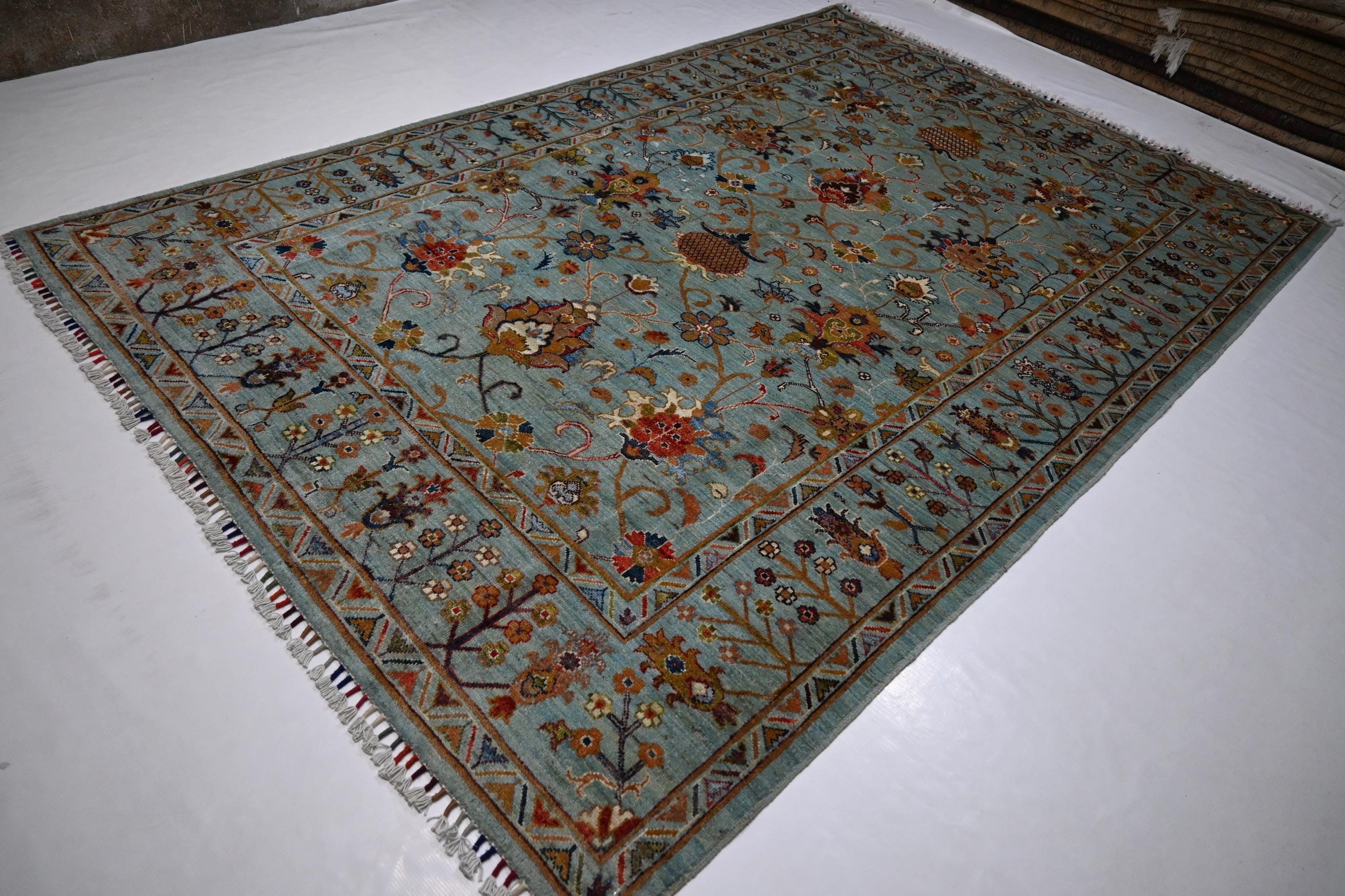 Luxurious 6x9 Gray Bijdar Afghan Handmade Wool Rug - Authentic Turkmen Tribal