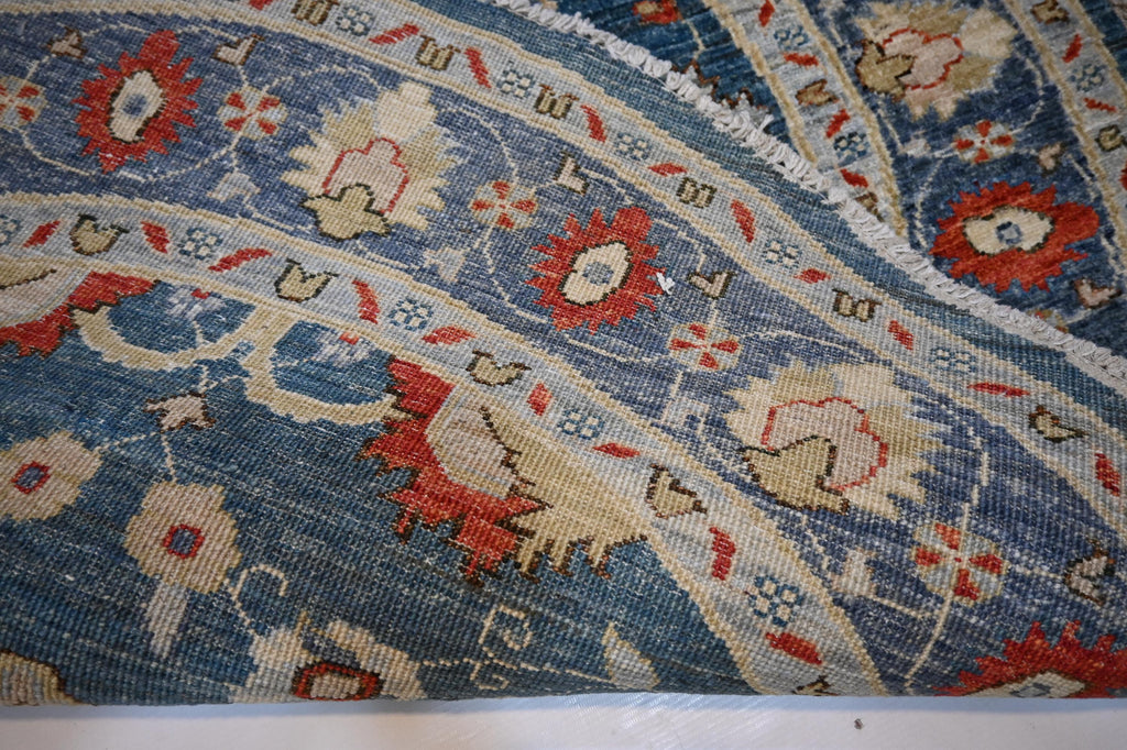 5x5 Ft Round Bluish Turquoise Afghan Zeigler Hand-Knotted Wool Area Rug