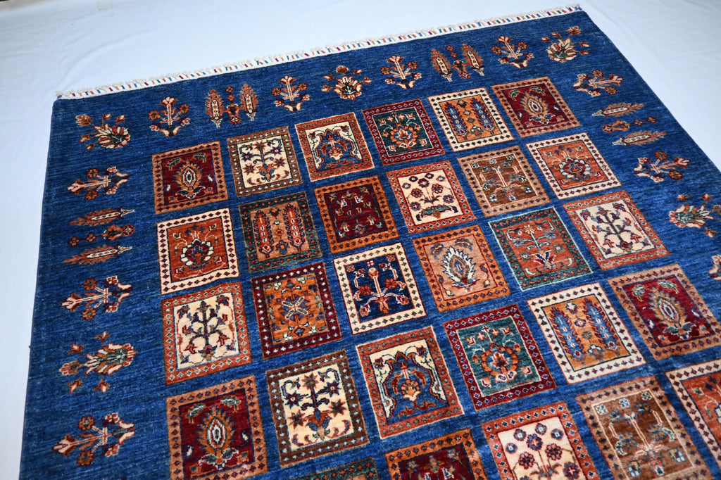 Handmade Afghan Wool Rug: 5'8"x7'8" Turkish Bijdar Tribal Geometric Area