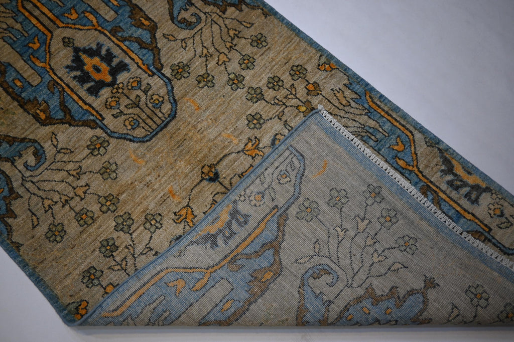 Exquisite Natural Bijdar Hand-Knotted Wool Runner Rug, 3x12 Feet, Organic Dyes