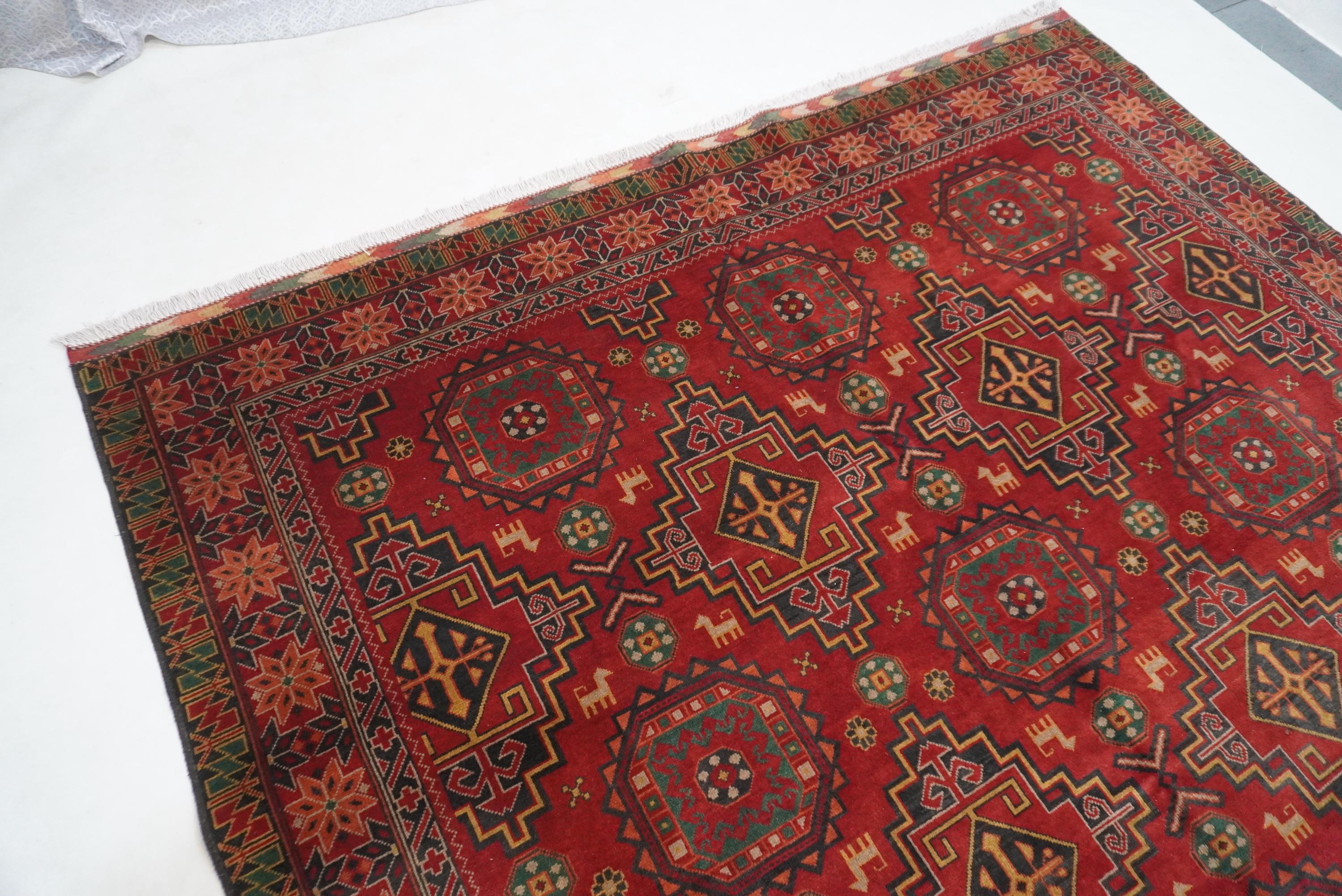 8x10 Red Large Area Rug Afghan Antique Tekke Sarique Handmade Wool