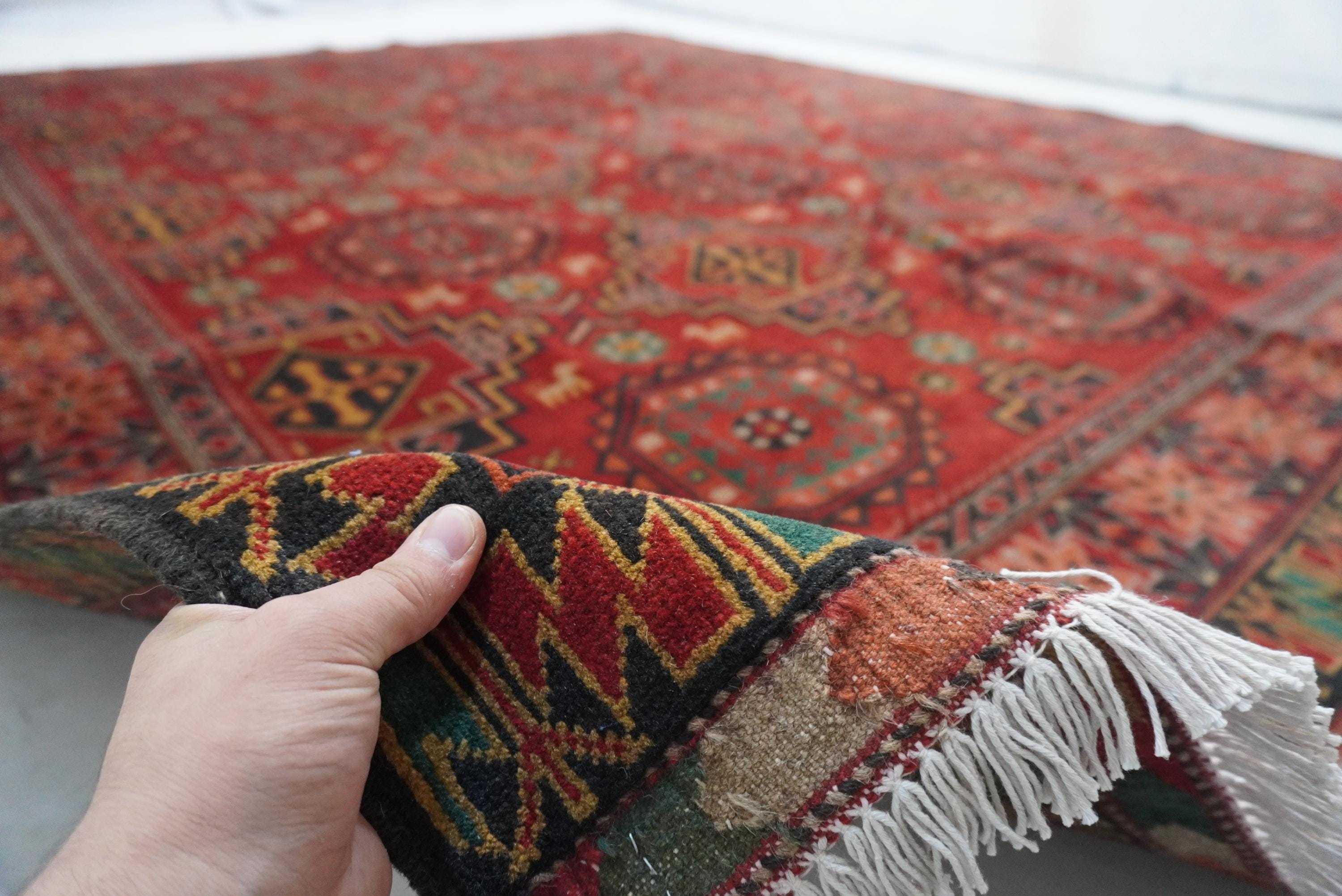 8x10 Red Large Area Rug Afghan Antique Tekke Sarique Handmade Wool